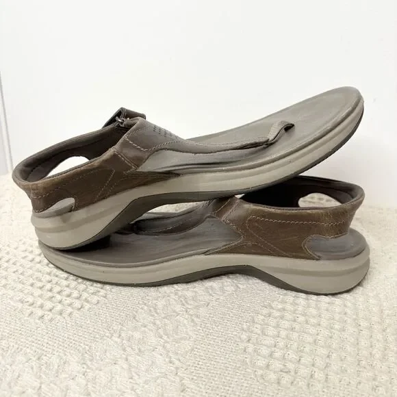 Merrell Brown Leather Brindle Sandals Thong Slingback - Picture 6 of 10